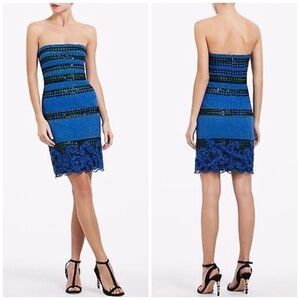 BCBGMaxAzria Manuela Strapless Embroidered Dress 8